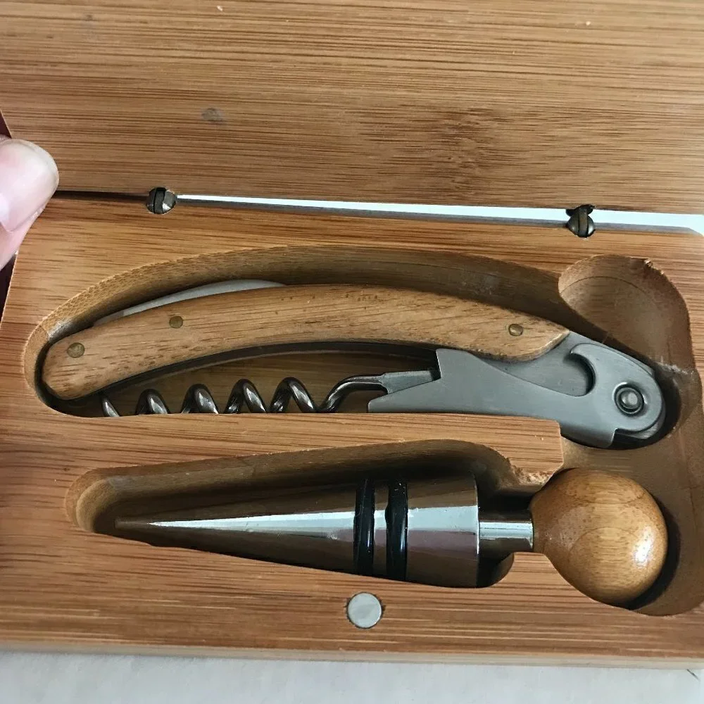 Keepsake 2-piece Bamboo Accessory Set Corkscrew and Stopper
